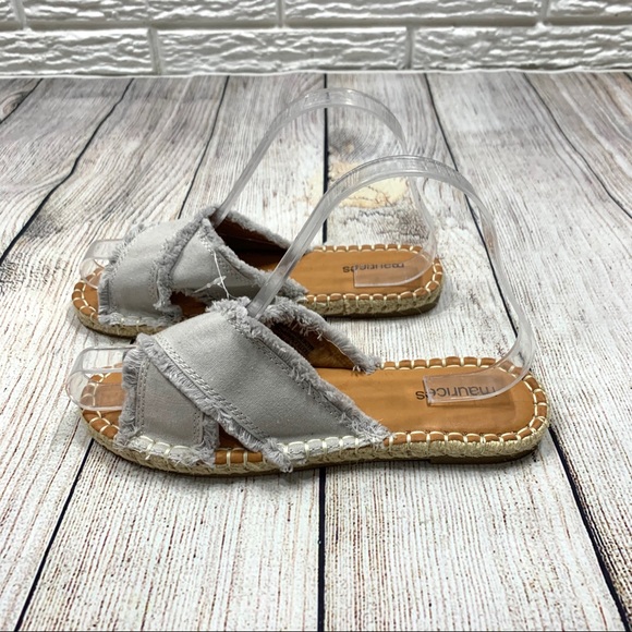 Maurices Grey Sally Slip On Slides with Fringe - Picture 4 of 5